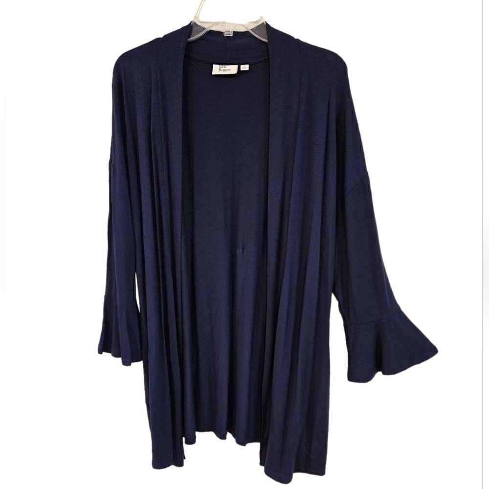 Kim Rogers Navy Blue Cardigan with bell cuffs sz M